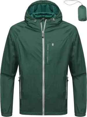 Little Donkey Andy Men's Packable Lightweight Hooded Jacket Windproof Windbreaker with Recycled Insulation