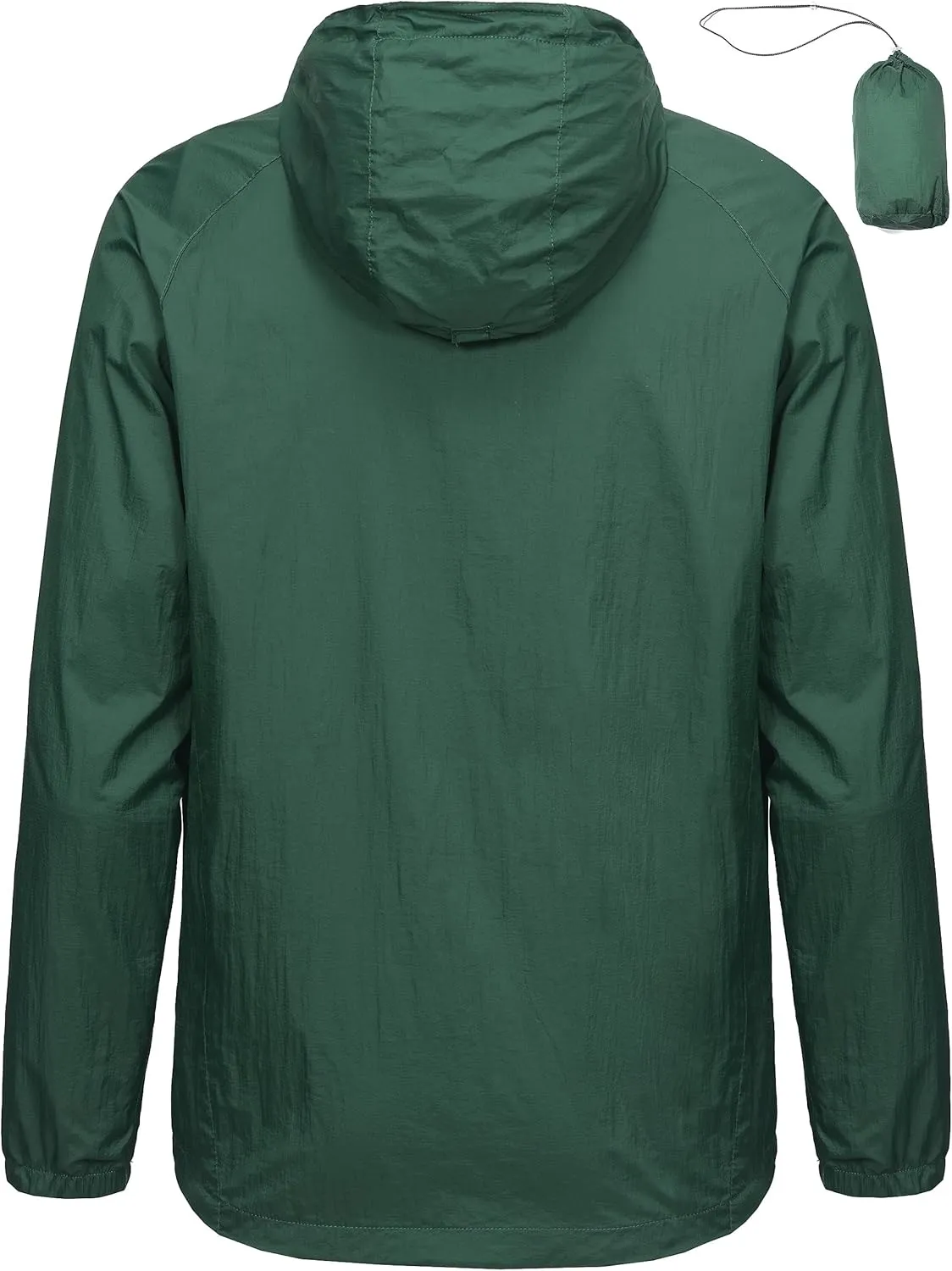 Little Donkey Andy Men's Packable Lightweight Hooded Jacket Windproof Windbreaker with Recycled Insulation