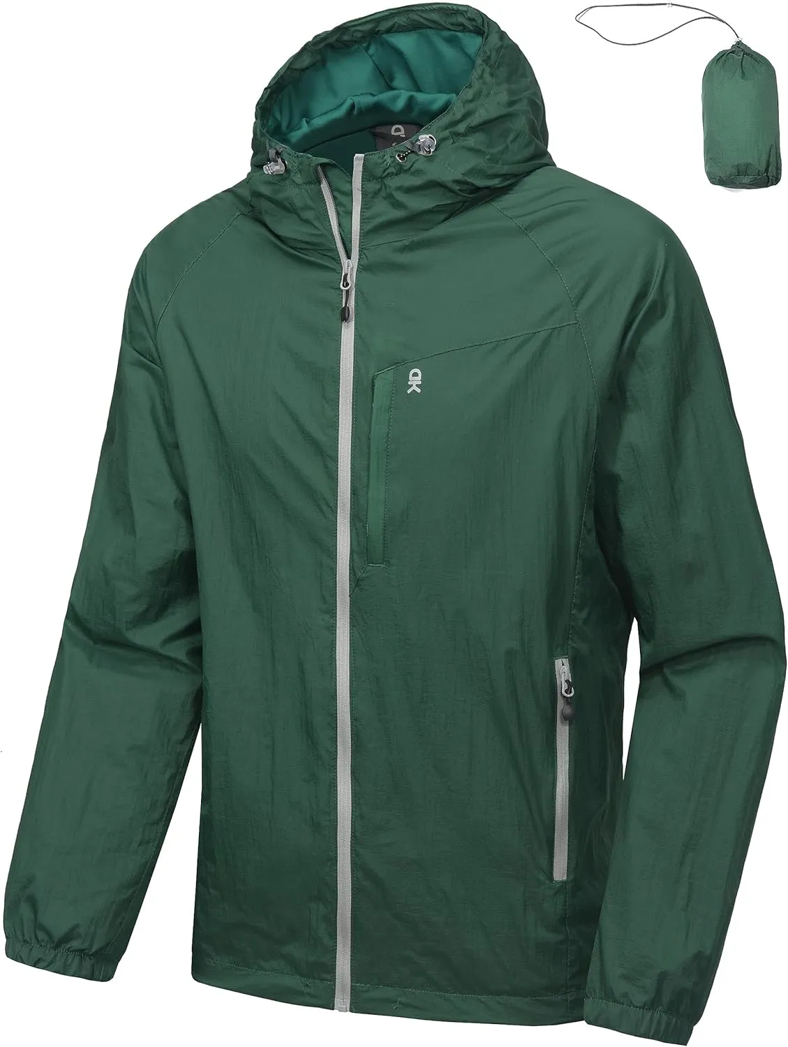 Little Donkey Andy Men's Packable Lightweight Hooded Jacket Windproof Windbreaker with Recycled Insulation