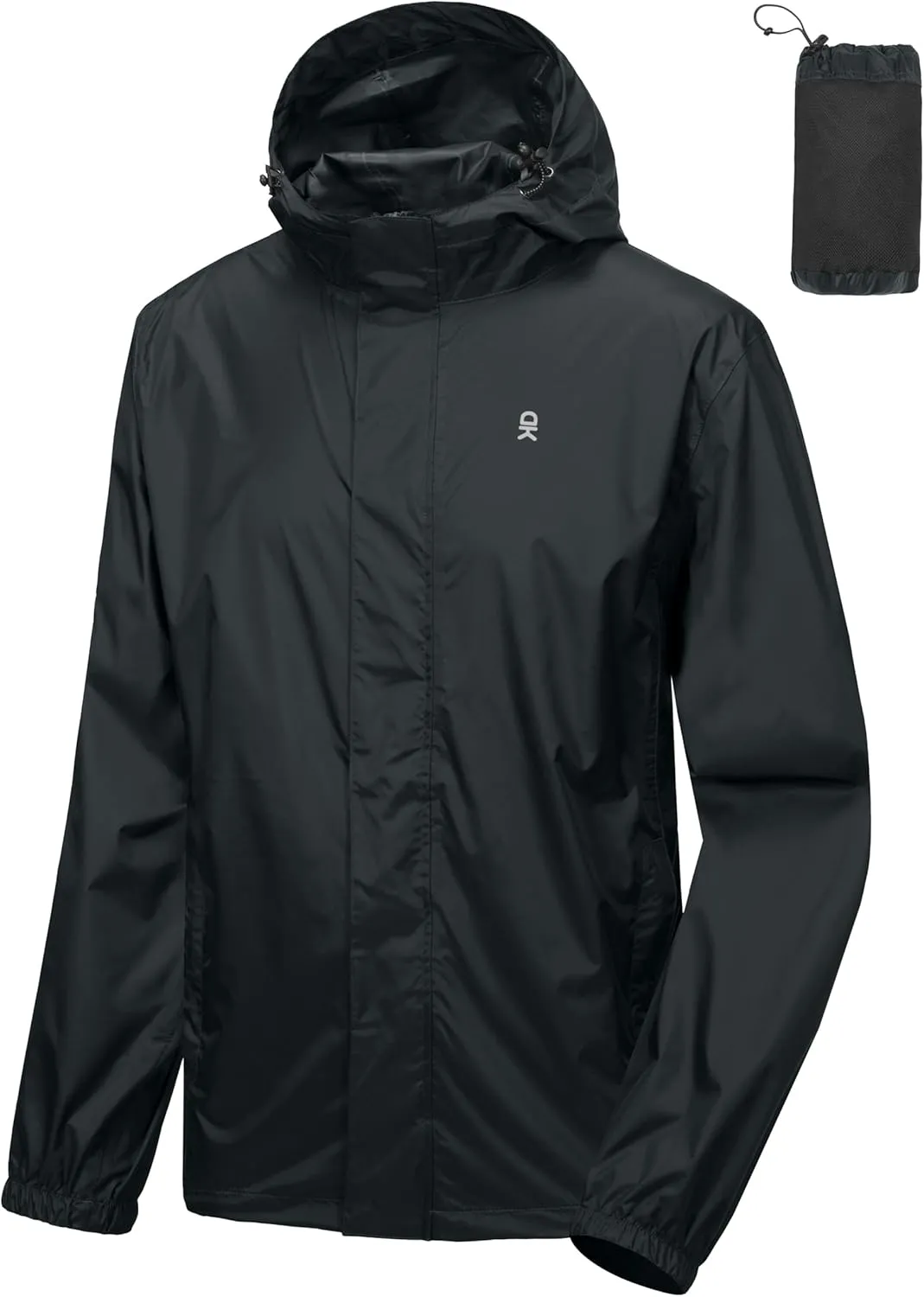Little Donkey Andy Men's Packable Rain Jacket Windbreaker Waterproof Lightweight Rain Coat with Hood for Golf Cycling Hiking