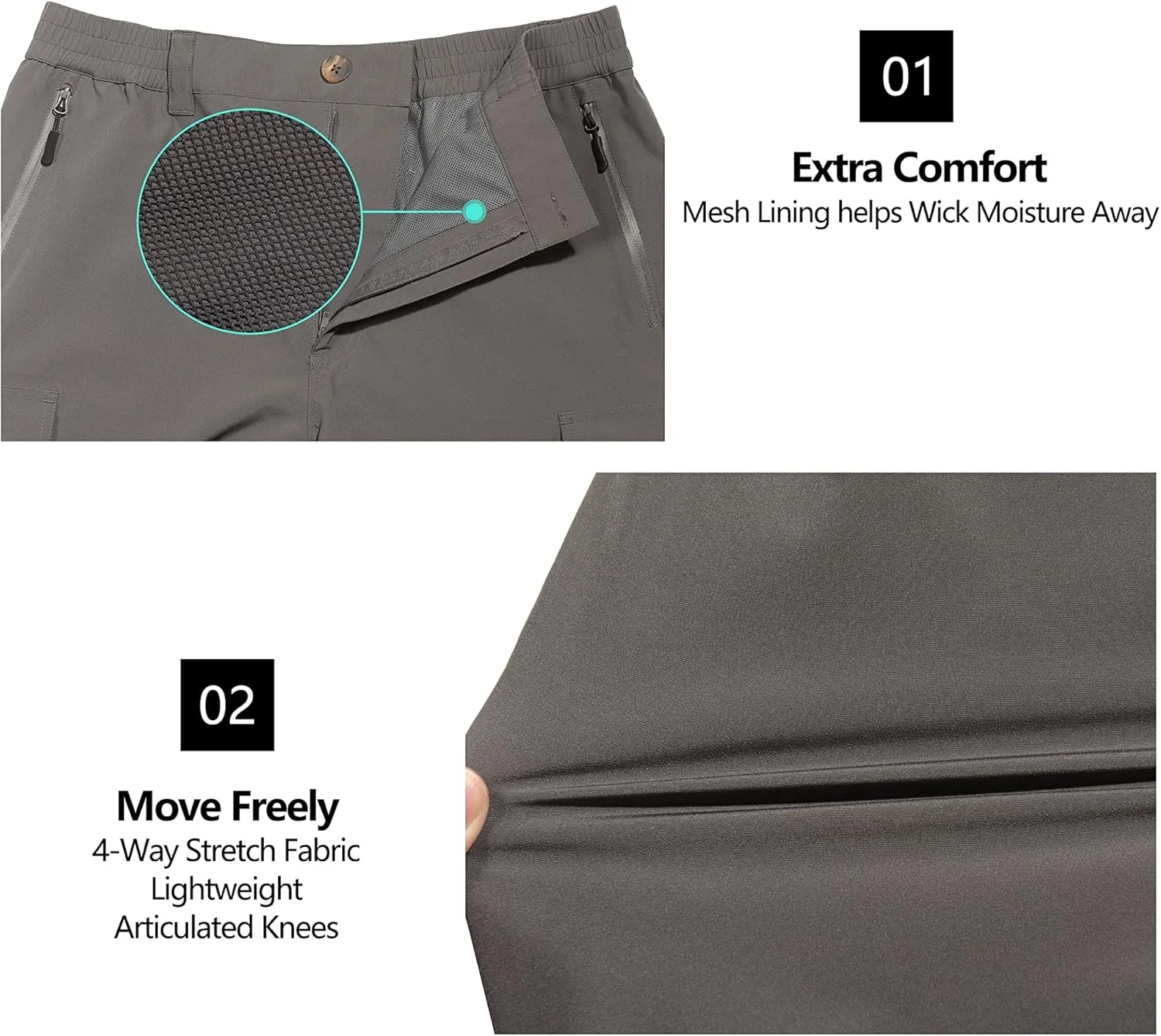 Little Donkey Andy Mens Waterproof Rain Hiking Pants Lightweight Quick Dry Outdoor Mountain Pants