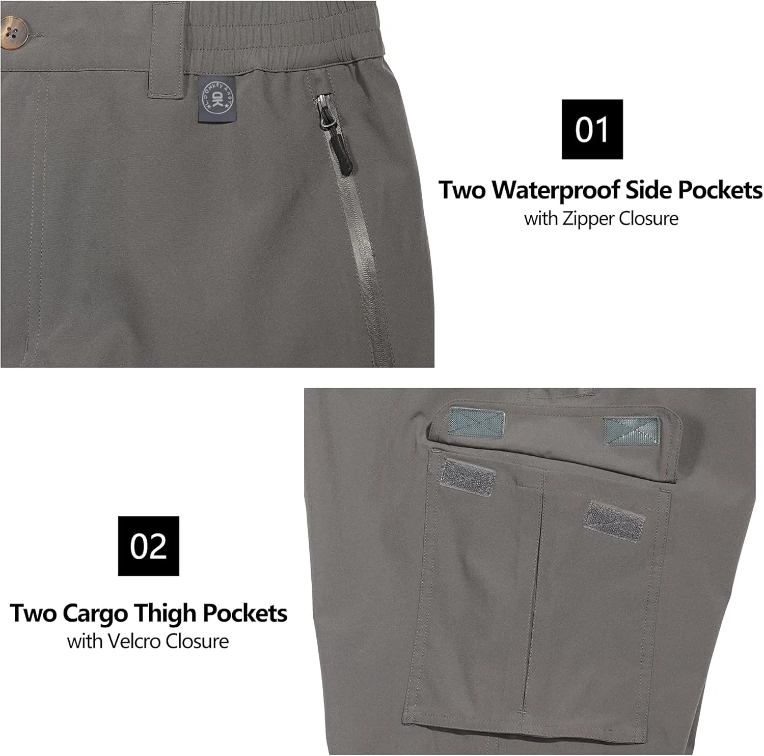Little Donkey Andy Mens Waterproof Rain Hiking Pants Lightweight Quick Dry Outdoor Mountain Pants