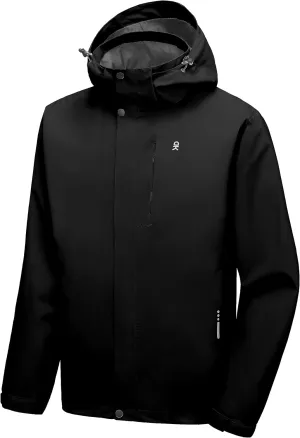 Little Donkey Andy Men's Waterproof Rain Jacket Lightweight Hooded Raincoat Rain Shell for Travel Hiking Golf