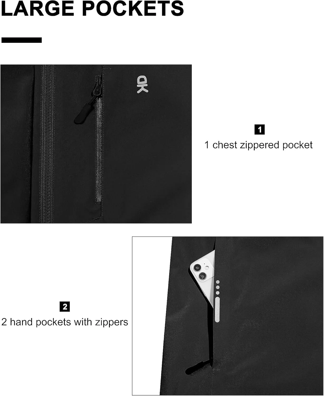 Little Donkey Andy Men's Waterproof Rain Jacket Lightweight Hooded Raincoat Rain Shell for Travel Hiking Golf