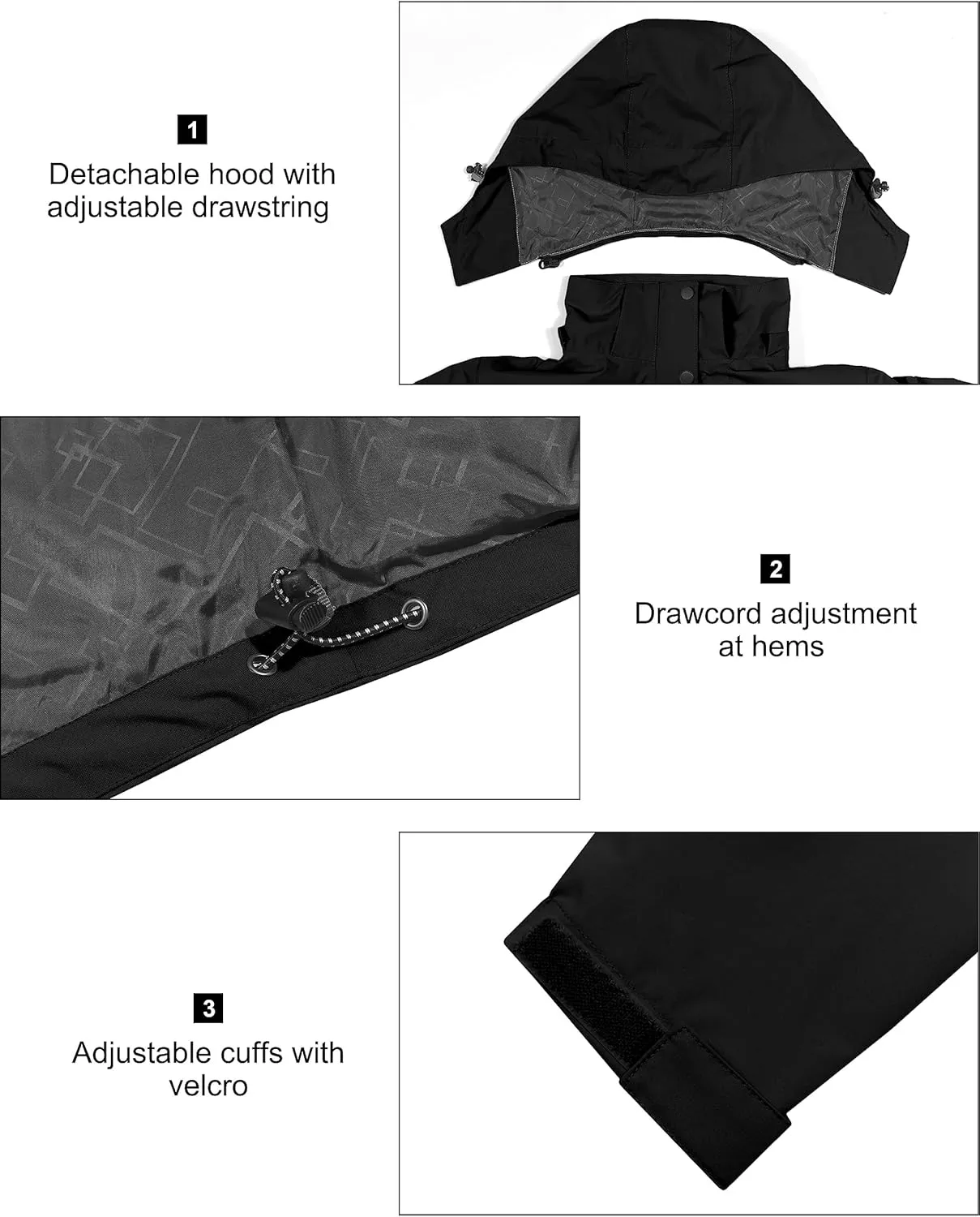 Little Donkey Andy Men's Waterproof Rain Jacket Lightweight Hooded Raincoat Rain Shell for Travel Hiking Golf