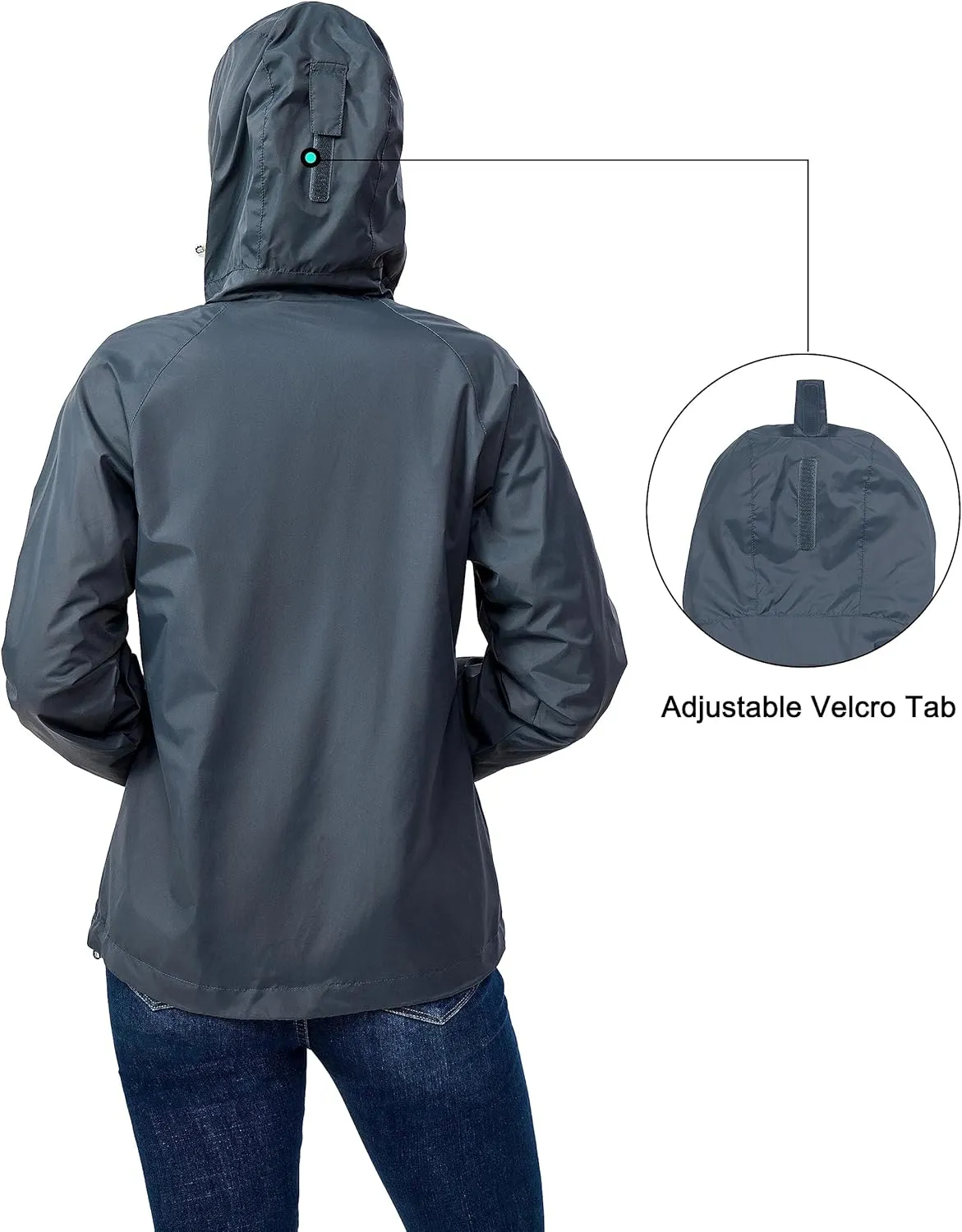 Little Donkey Andy Women's Lightweight Windbreaker Zip Up Windproof Outerwear Jacket for Hiking Travel Cycling