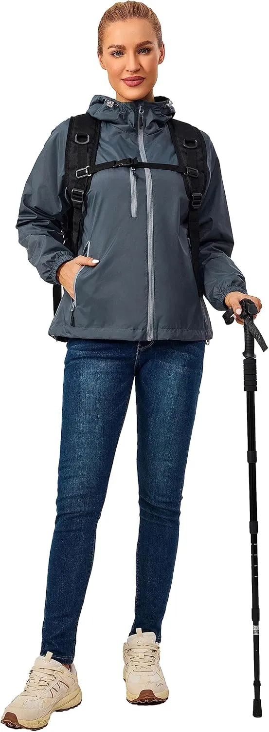 Little Donkey Andy Women's Lightweight Windbreaker Zip Up Windproof Outerwear Jacket for Hiking Travel Cycling