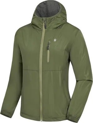Little Donkey Andy Womens Windbreaker Jacket with Hood, Water Repellent Light Jacket for Women Wrinkle Reduction