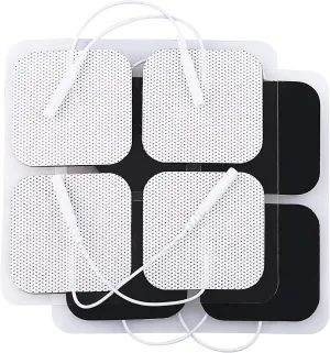 LotFancy TENS Unit Electrode Pads, 40PCS 2"x2" TENS Unit Pads for EMS Muscle Stimulator Electrotherapy, Self-Adhesive TENS Pads Replacement, Reusable and Latex-Free