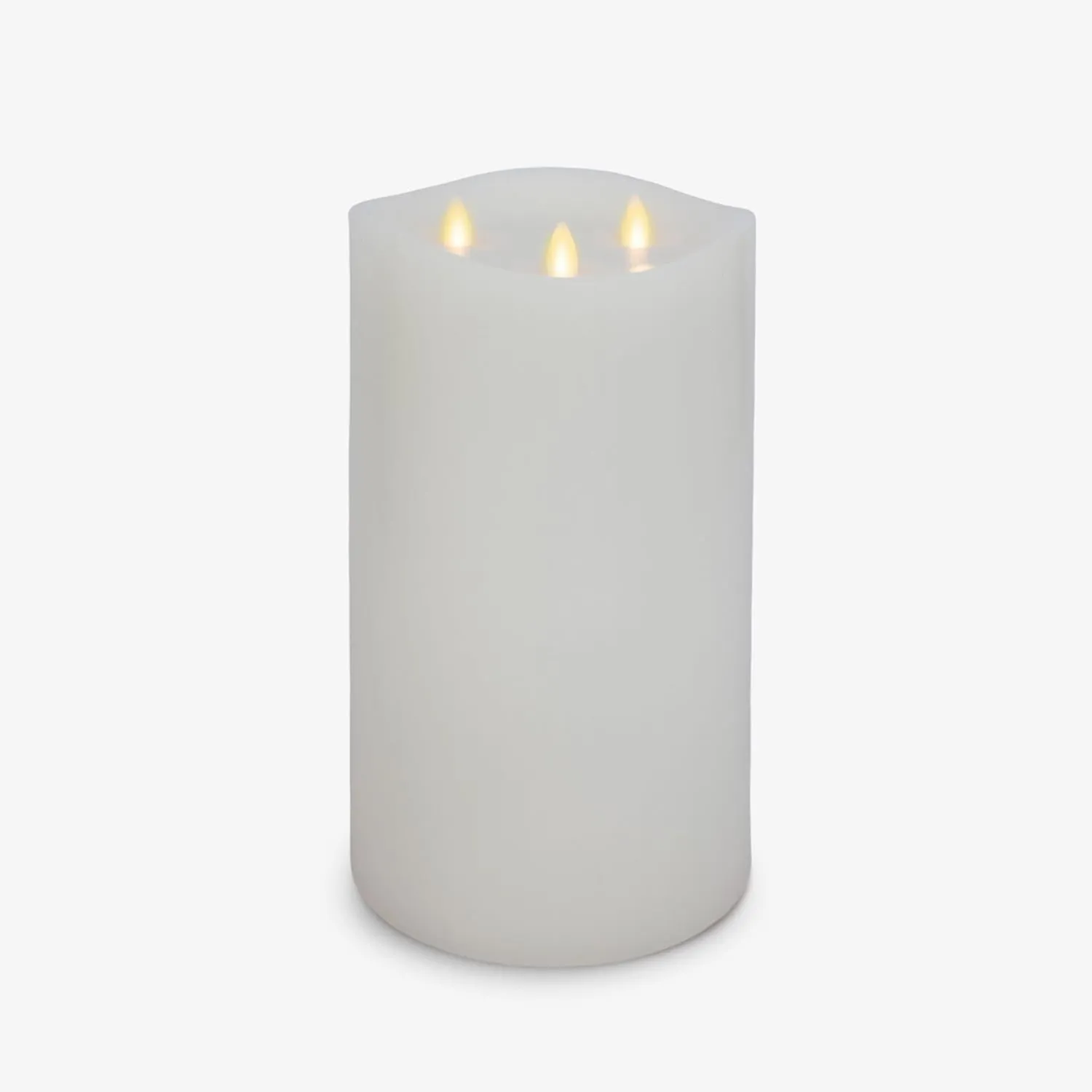 Luminara Tri-Flame Flameless LED Candle, White 5.8" x 9.7", Moving Flame Real Wax Home Decor Battery Operated Emergency Light, Religious Ceremony Safe