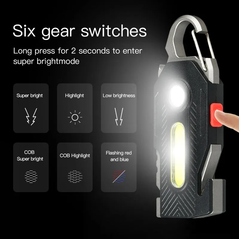 LUMIO MiniPro COB Keychain Flashlight – Ultra-Bright Rechargeable Mini Light for Camping & Emergency Use
