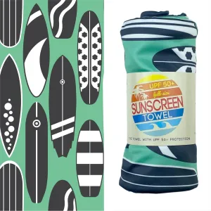 Luv Bug UPF Pool/Beach Towel, Sunscreen Towel, UV Protection, UPF 50 , Sand Free, Absorbent, & Quick Drying for Swimming, Beaches, Camping, & Travel (28.5" x 58.5", Surf Vibes)