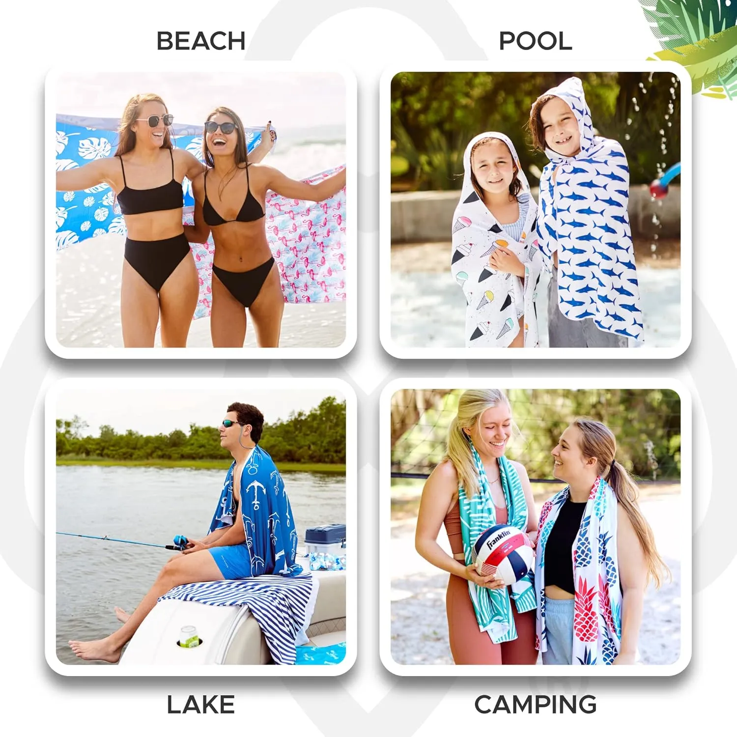 Luv Bug UPF Pool/Beach Towel, Sunscreen Towel, UV Protection, UPF 50 , Sand Free, Absorbent, & Quick Drying for Swimming, Beaches, Camping, & Travel (28.5" x 58.5", Surf Vibes)