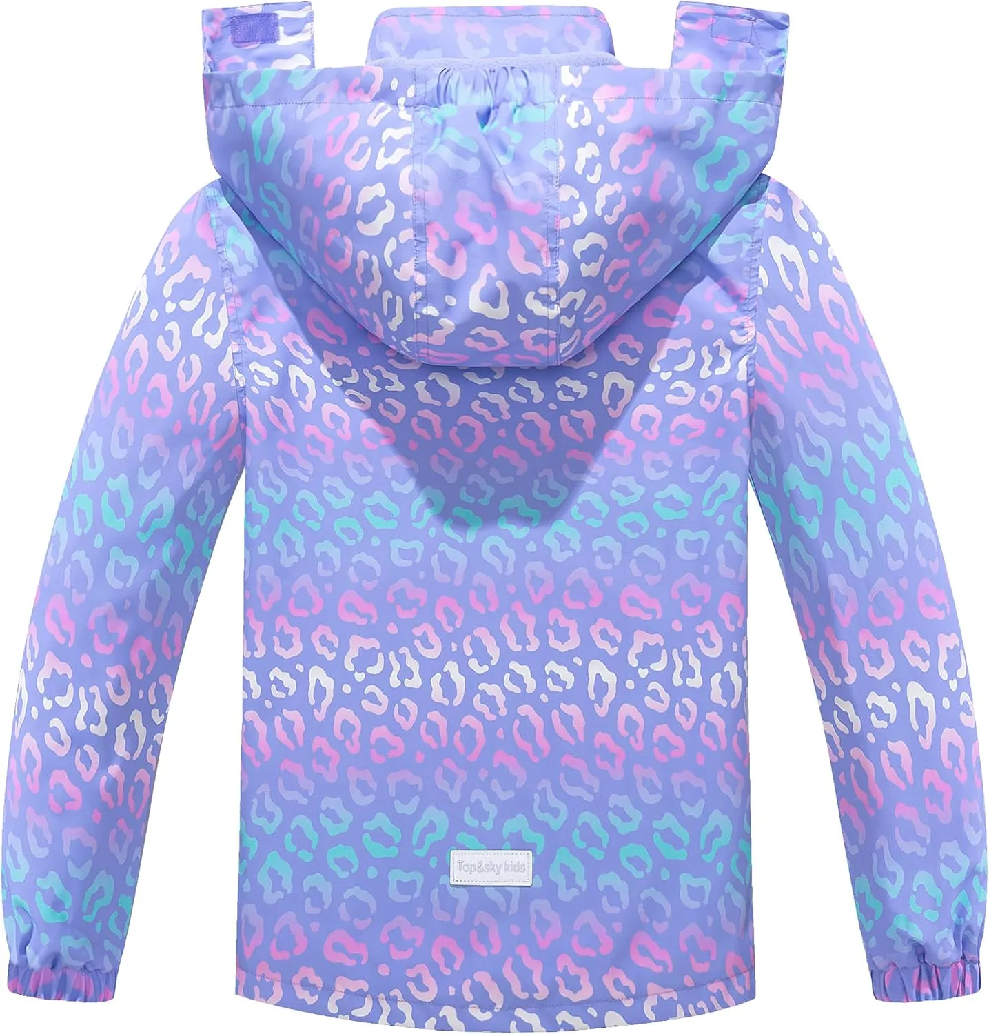 M2C Girls Outdoor Floral Fleece Lined Light Windproof Jacket with Hood