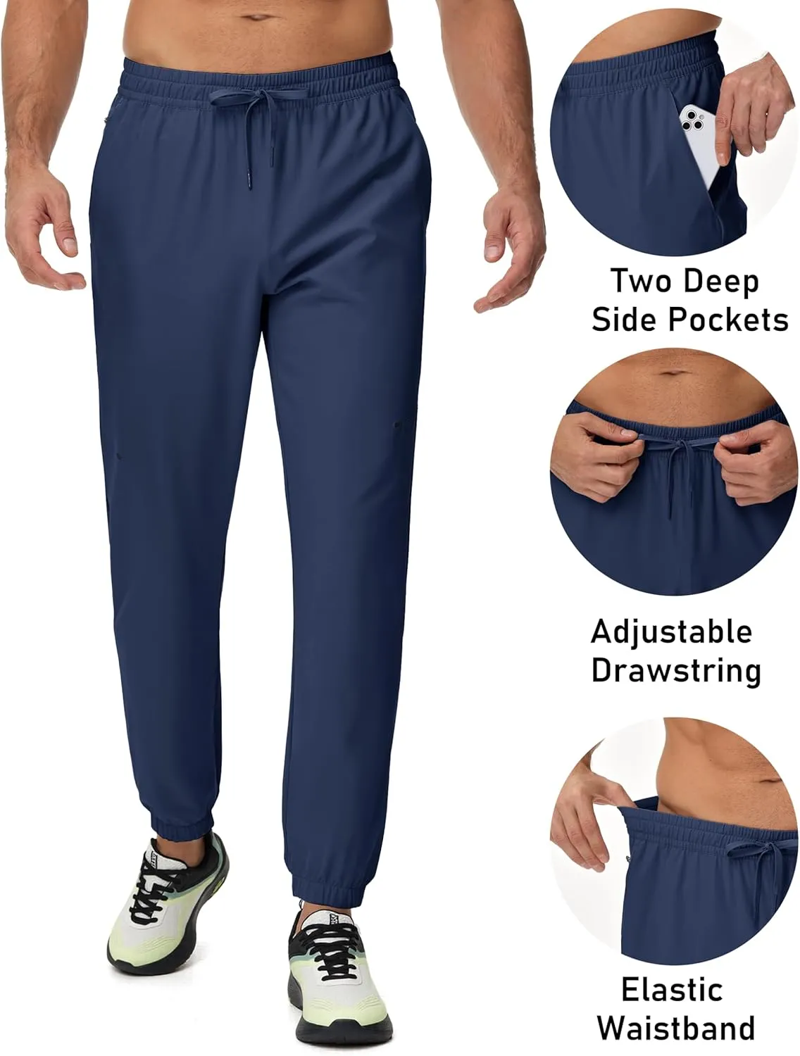MAGCOMSEN Men's Lightweight Hiking Pants Quick Dry Travel Pants for Men with 3 Pockets Breathable for Casual Outdoor