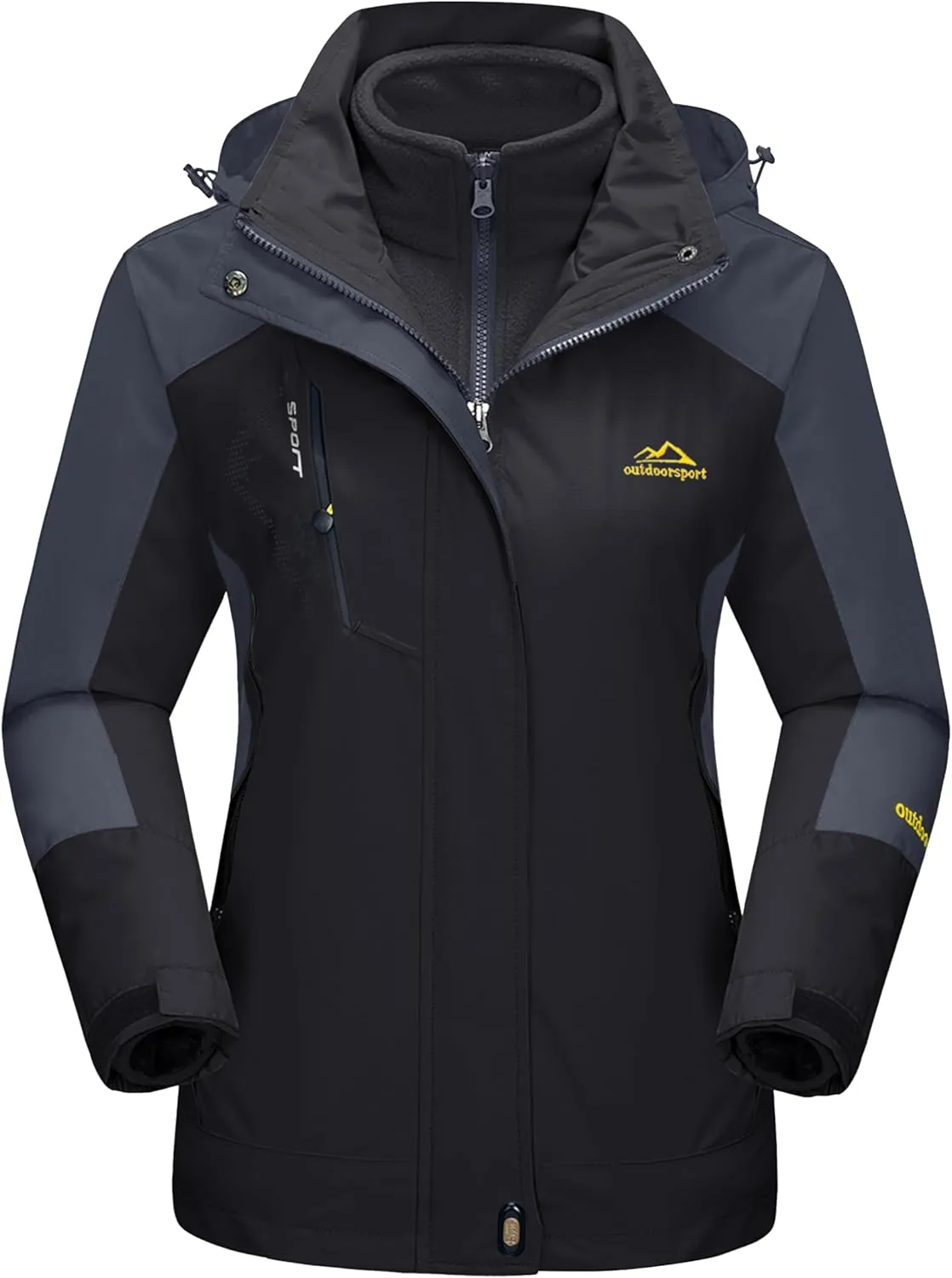 MAGCOMSEN Women's 3-in-1 Winter Coats Snow Ski Jacket Waterproof Windproof Fleece Lined Winter Jacket Parka