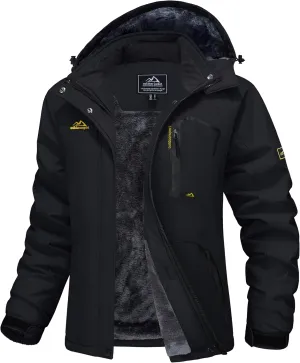 MAGCOMSEN Women's Ski Jacket Waterproof Insulated Snow Jacket Warm Windproof Winter Coats with Hood Fleece Lined Jacket