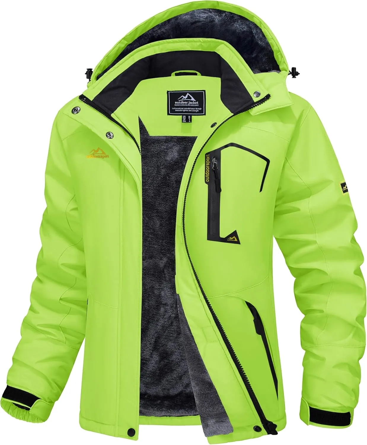 MAGCOMSEN Women's Ski Jacket Waterproof Insulated Snow Jacket Warm Windproof Winter Coats with Hood Fleece Lined Jacket
