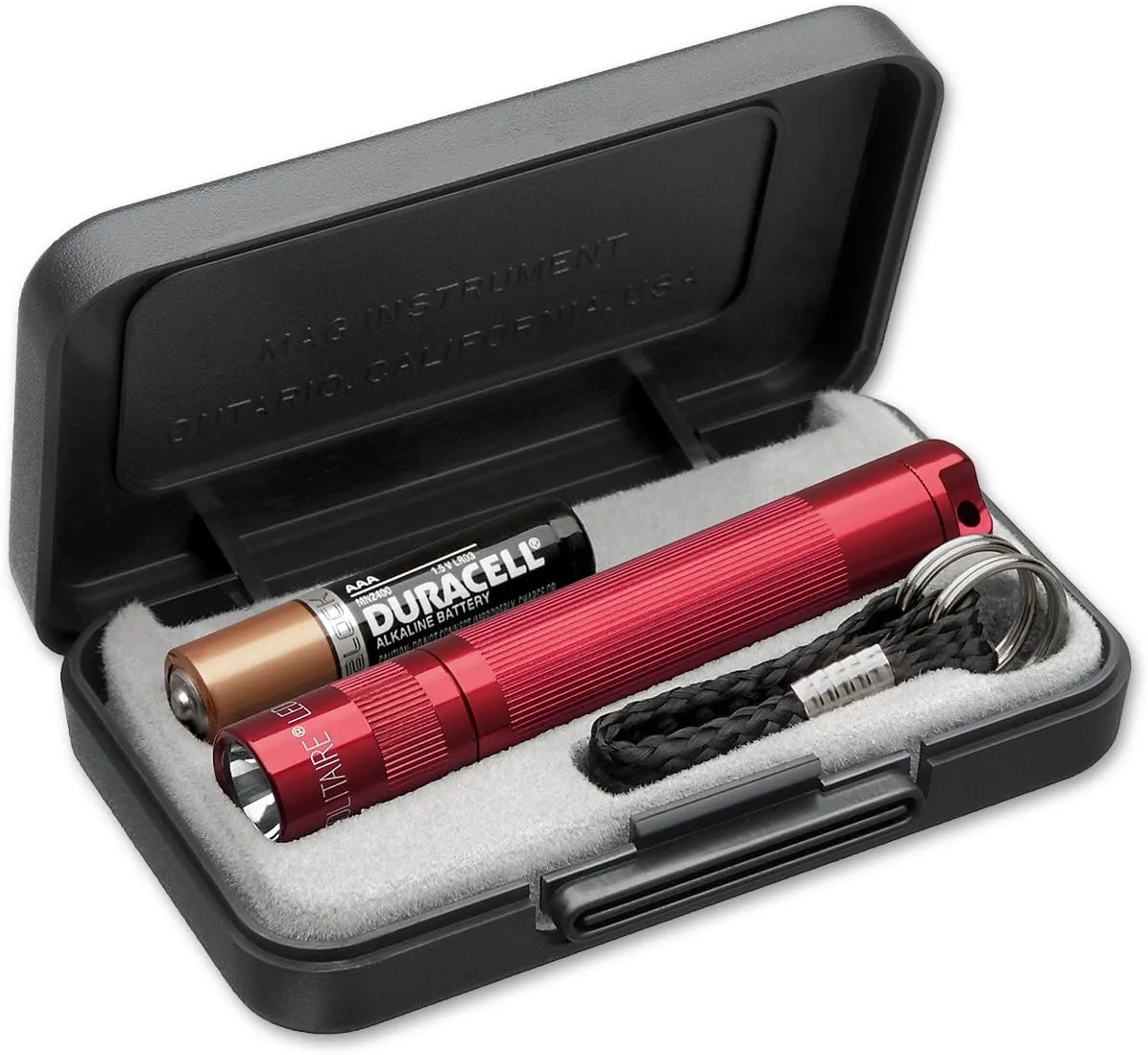 Maglite Instruments Solitaire LED AAA Flashlight Presentation Box, Red, One Size (J3A032)