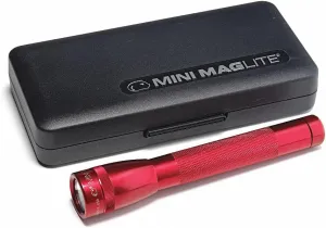 Maglite Mini Incandescent 2-Cell AA Flashlight in Presentation Box, Red