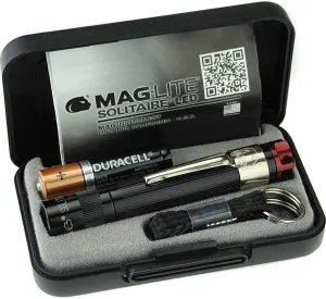 Maglite, Solitaire Spectrum Series LED Flashlight, AAA, Black Body, Red LED Light