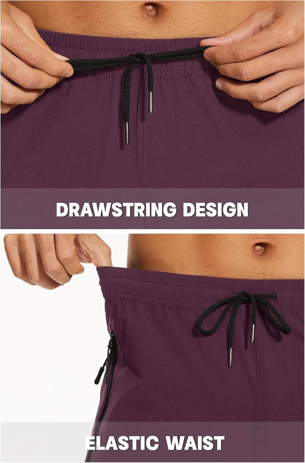 MAGNIVIT Mens Sweatpants with Zipper Pocket Lightweight Quick Dry Athletic Pants Elastic Waist Casual Jogger Gym Hiking Pant