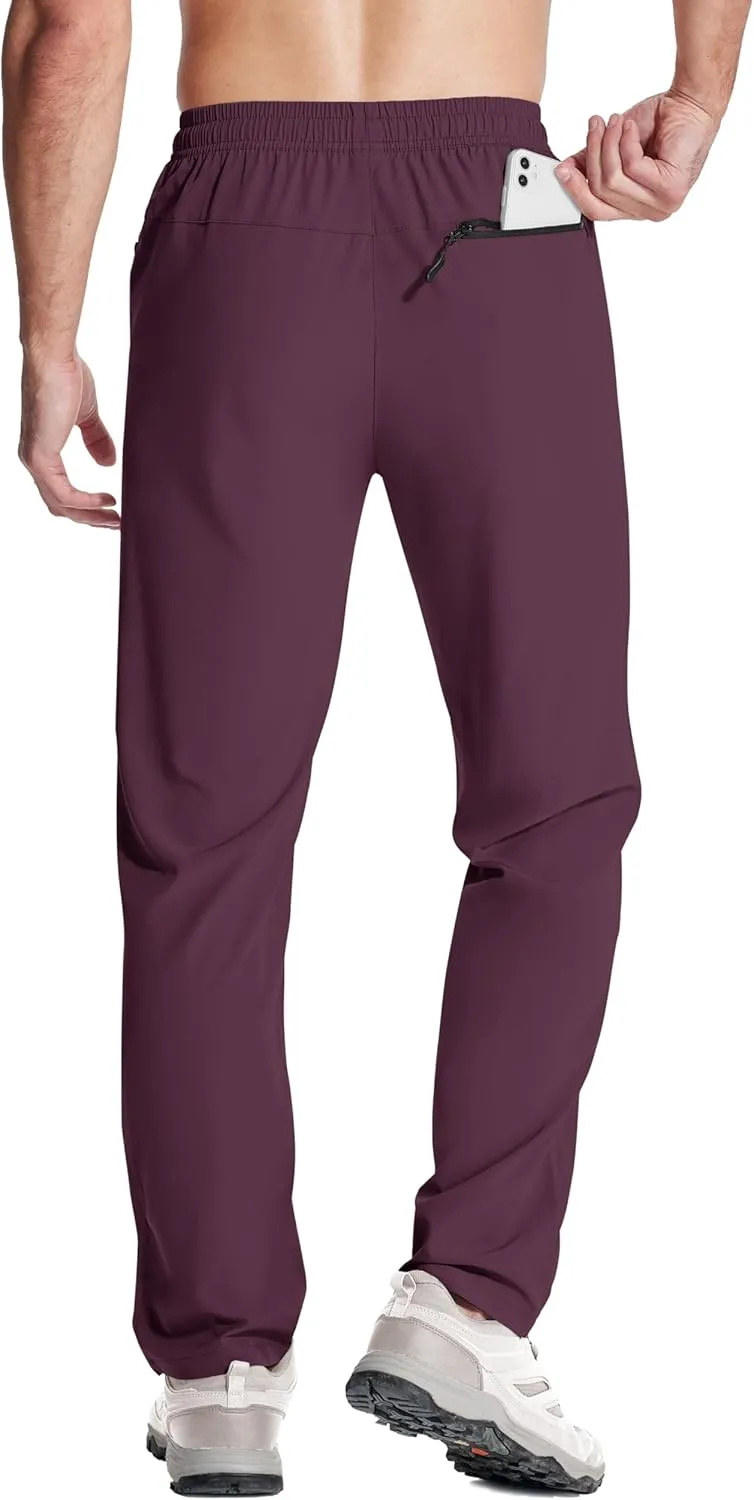 MAGNIVIT Mens Sweatpants with Zipper Pocket Lightweight Quick Dry Athletic Pants Elastic Waist Casual Jogger Gym Hiking Pant