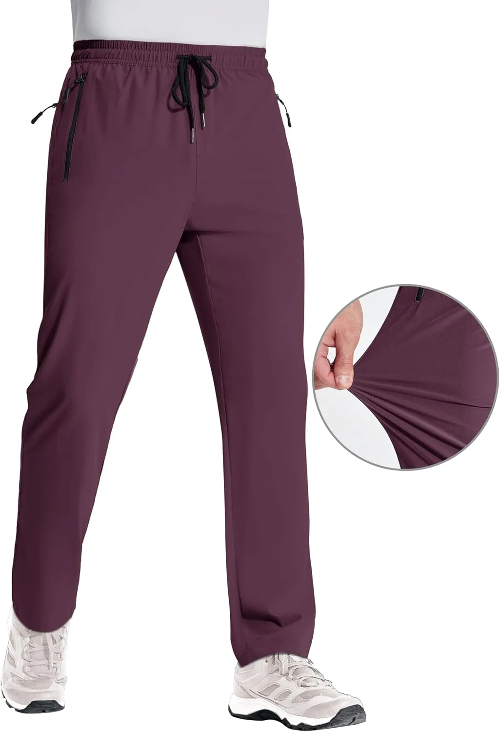 MAGNIVIT Mens Sweatpants with Zipper Pocket Lightweight Quick Dry Athletic Pants Elastic Waist Casual Jogger Gym Hiking Pant