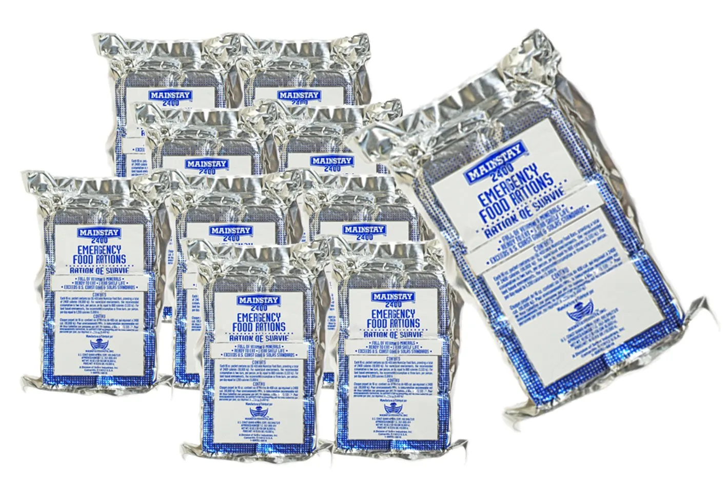 Mainstay Emergency Food Bars 2400 Calorie Ration Pack of 10 5 Year Shelf Life