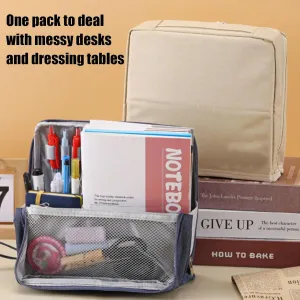 Makeup Bag, Standing Makeup Bag – Portable, Large Capacity Waterproof Makeup Organizer with Compartments Travel Home Use (Purple)