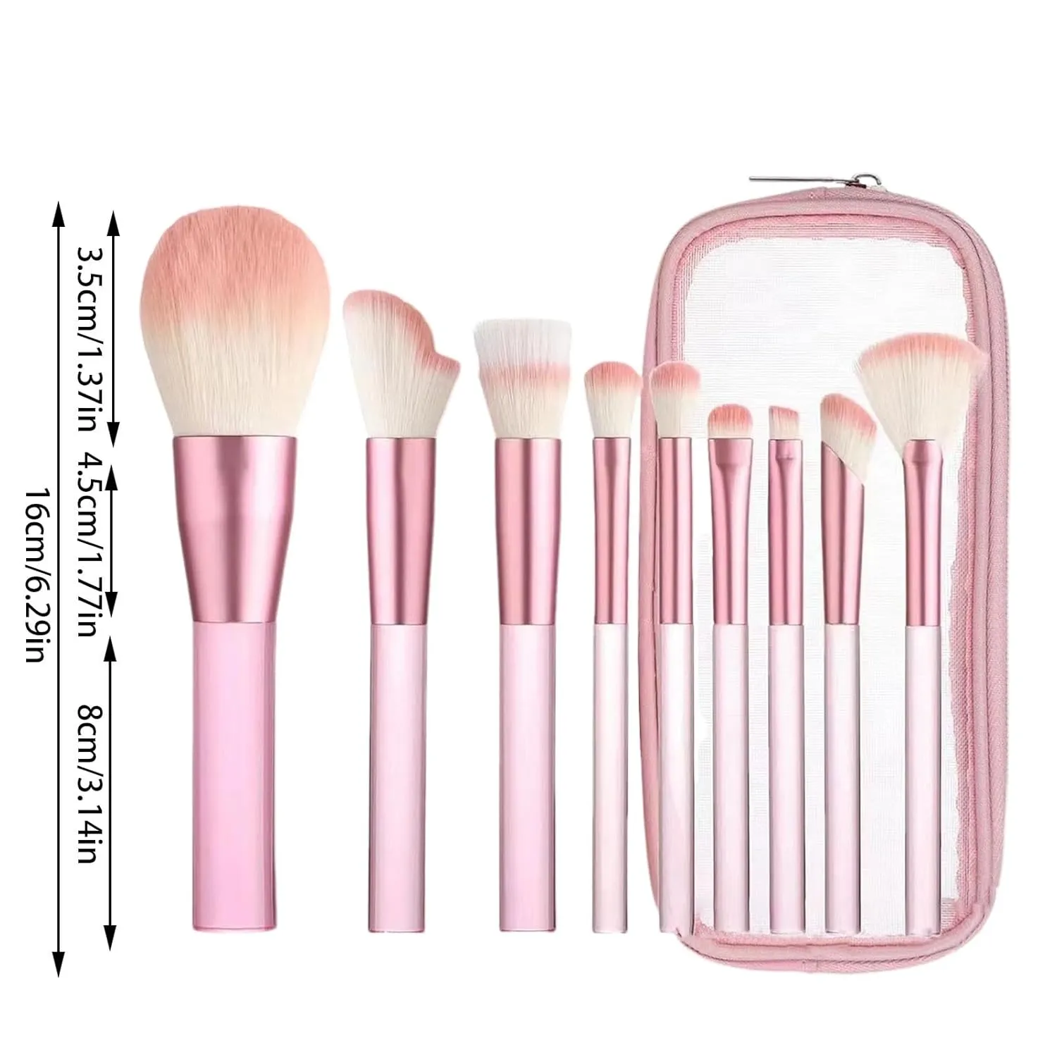 Makeup Brushes with Storage Case, 9 Pcs Professional Synthetic Foundation Brush,Eyeliner Eyeshadow Contour Blending Powder Concealer Brushes,Gifts for Mom