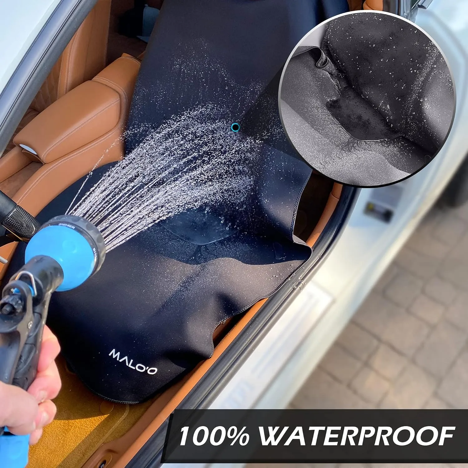 Malo'o SeatGuard 100% Waterproof Universal Car Seat Cover - Neoprene Waterproof Material - Largest on Market, Universal Fit, Truck Seat Covers, Van Seat Protector, Dog Seat Cover, (Hawaiian)
