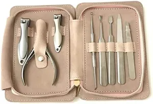 Manicure Set 8 Pieces Pedicure Care Tool Stainless Steel Nail Clippers Adjustable Nail Clipper Set Nail Tools Nail Clippers Pedicure Kit (Color : Silver)