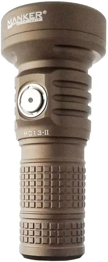 MANKER MC13 II (Standard Version) Rechargeable Adjustable Body Compact Flashlight,SFT40 LED 1800 Lumen 600m Beam Distance (Excluded Battery) (Sand)