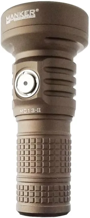 MANKER MC13 II (Standard Version) Rechargeable Adjustable Body Compact Flashlight,SFT40 LED 1800 Lumen 600m Beam Distance (Excluded Battery) (Sand)