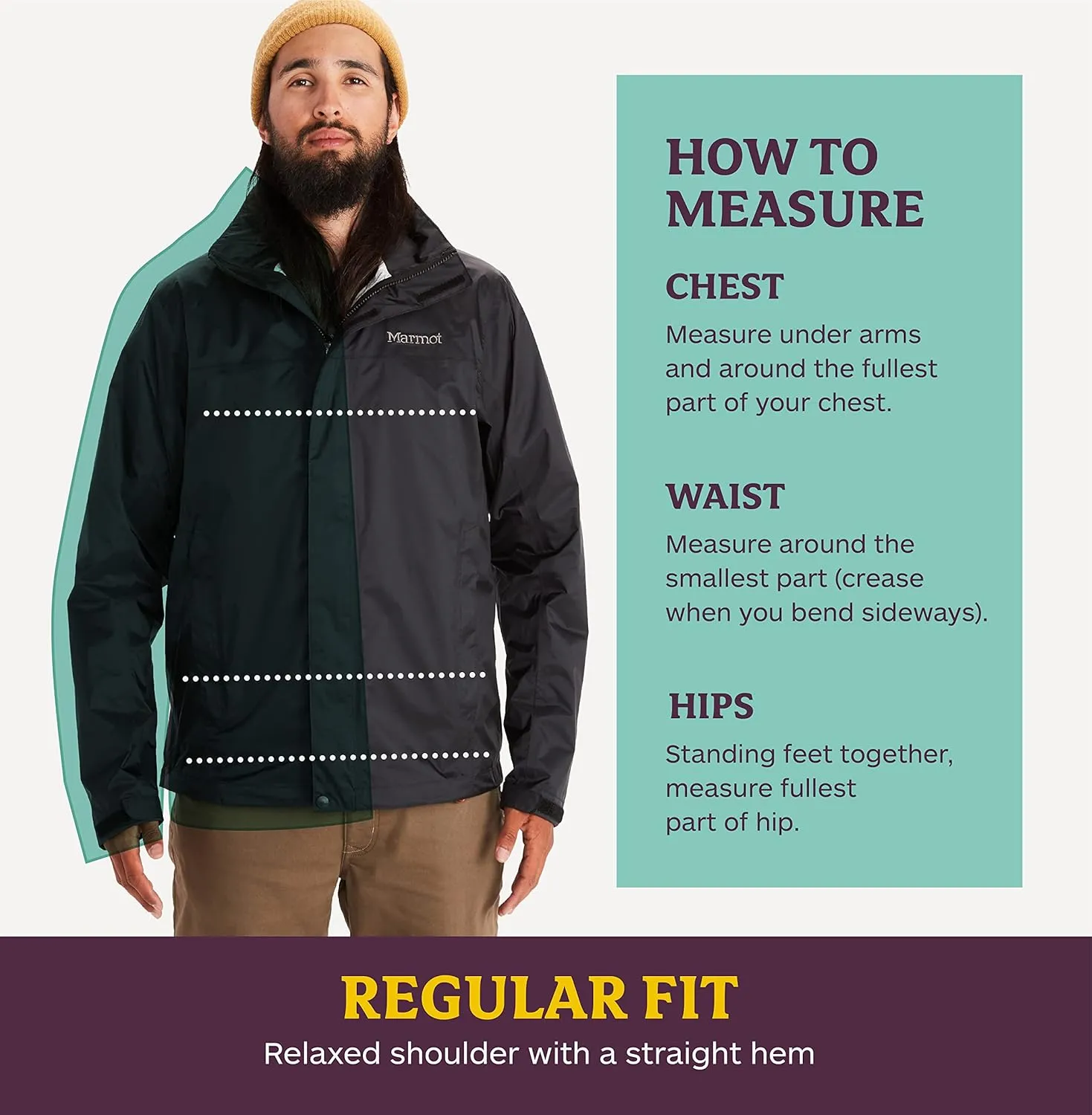 MARMOT Men's Precip Eco Waterproof Rain Jacket - 100% Recycled, Breathable, Lightweight, Packable Raincoat