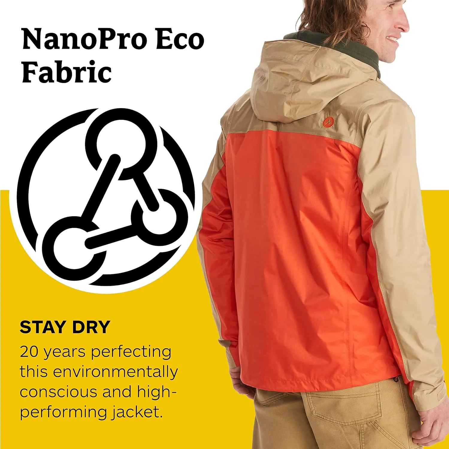 MARMOT Men's Precip Eco Waterproof Rain Jacket - 100% Recycled, Breathable, Lightweight, Packable Raincoat