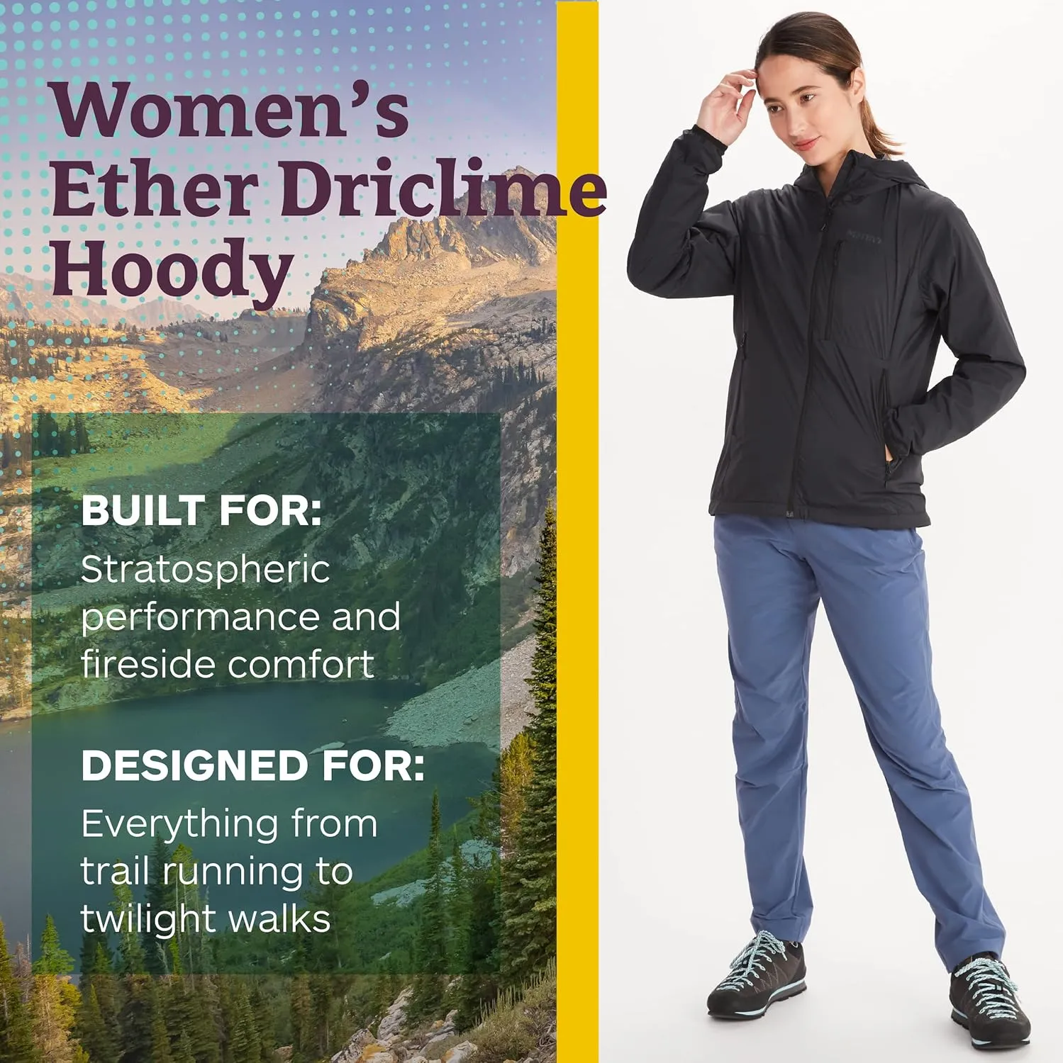 MARMOT Women's Ether Driclime Hoody - Breathable, Comfortable, Packable Windbreaker Jacket with Hood