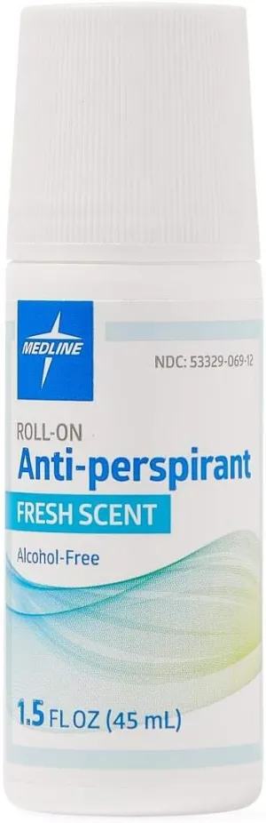 Medline MedSpa Roll-On Antiperspirant, Quick Dry & Long Lasting, 1.5 oz (Case of 96)