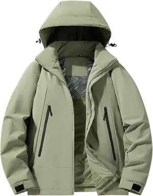 Men Lightweight Down Puffer Jakcet, Repellent Zip Up Long Sleeve Quilted Jackets Waterproof Packable Down Jacket Outdoor