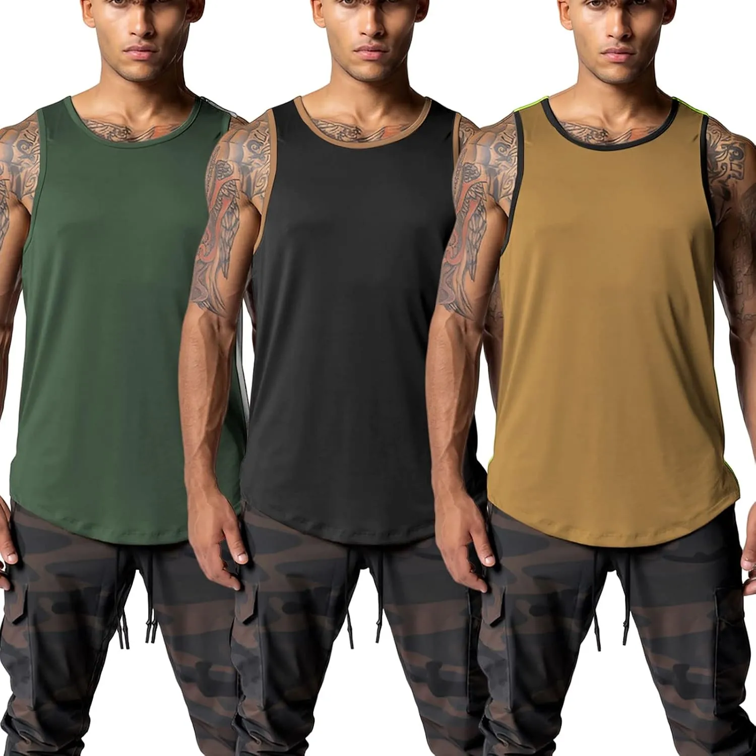 Men's Althletic Quick Dry Gym Muscle Lightweight Breathable Tank Top Workout Sleeveless Tee Bodybuilding Fitness