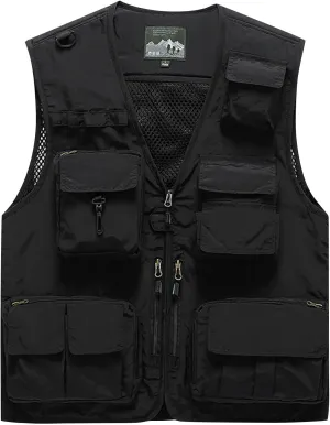 Men's Big And Tall Outdoor Vests Fashion Casual Solid Quick-Drying Vest Jacket Tops Lightweight, M-7XL