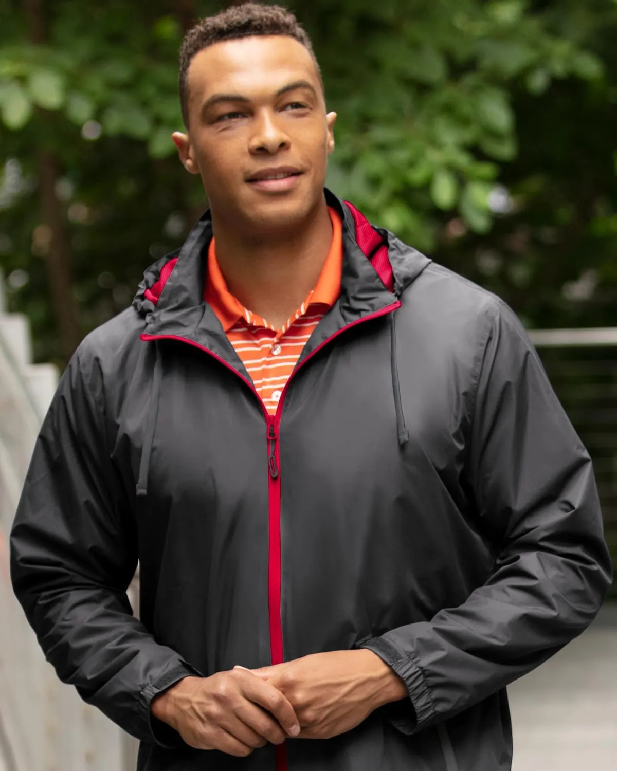 Men's Collegiate Premium Lightweight Packable Hooded Wind Jacket