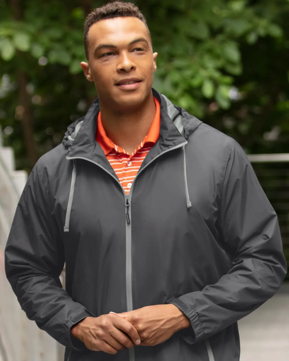 Men's Collegiate Premium Lightweight Packable Hooded Wind Jacket