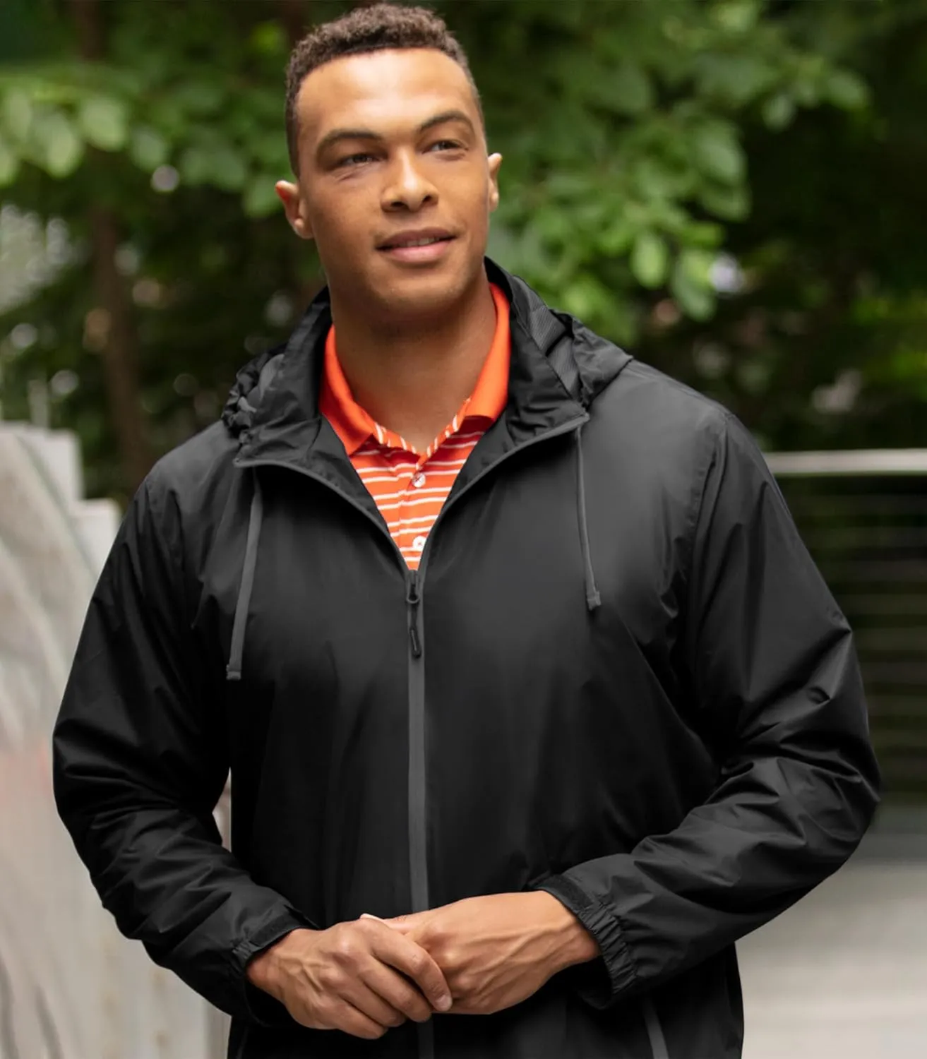 Men's Collegiate Premium Lightweight Packable Hooded Wind Jacket