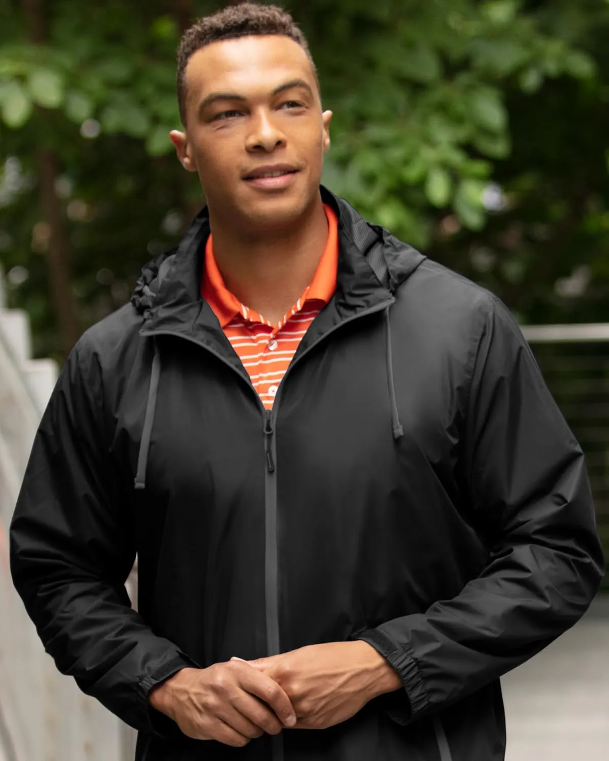 Men's Collegiate Premium Lightweight Packable Hooded Wind Jacket