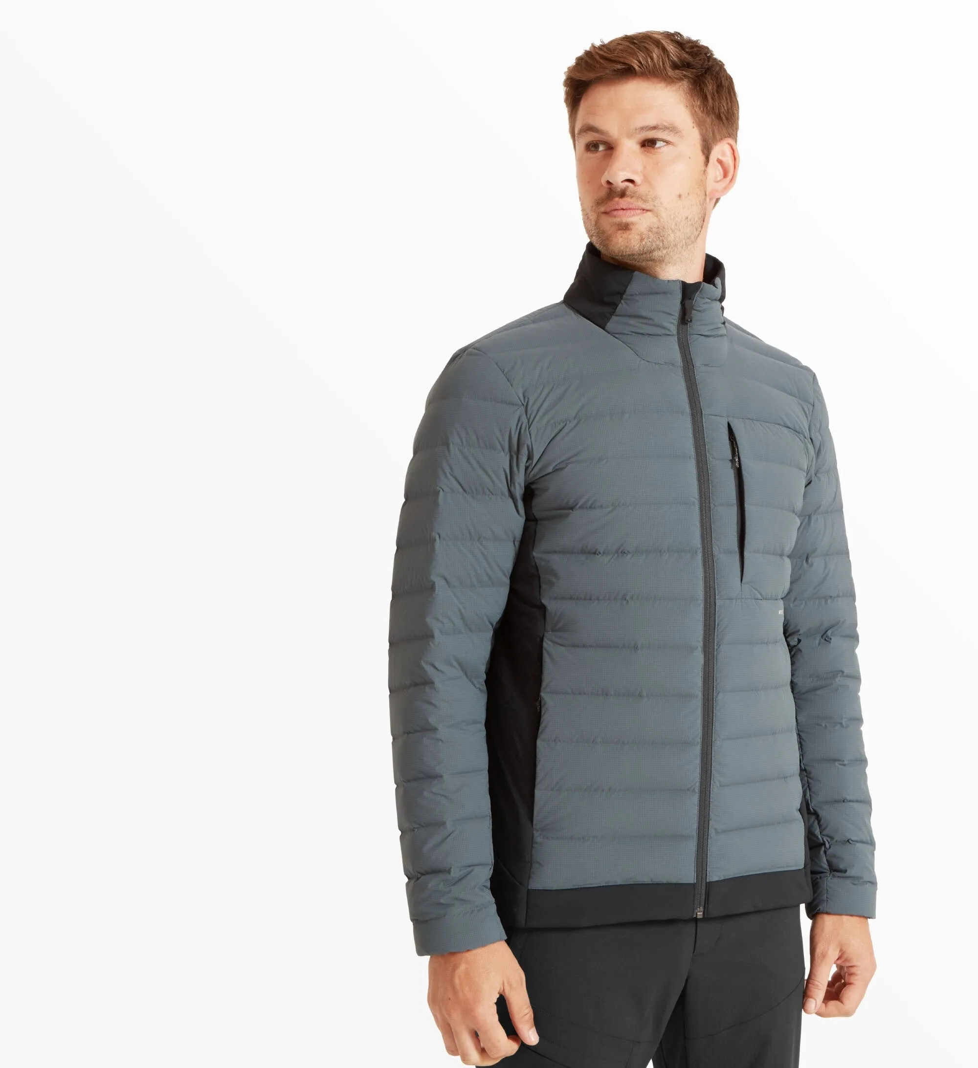 Mens Divide Fusion Stretch Jacket - Dark Slate/Black