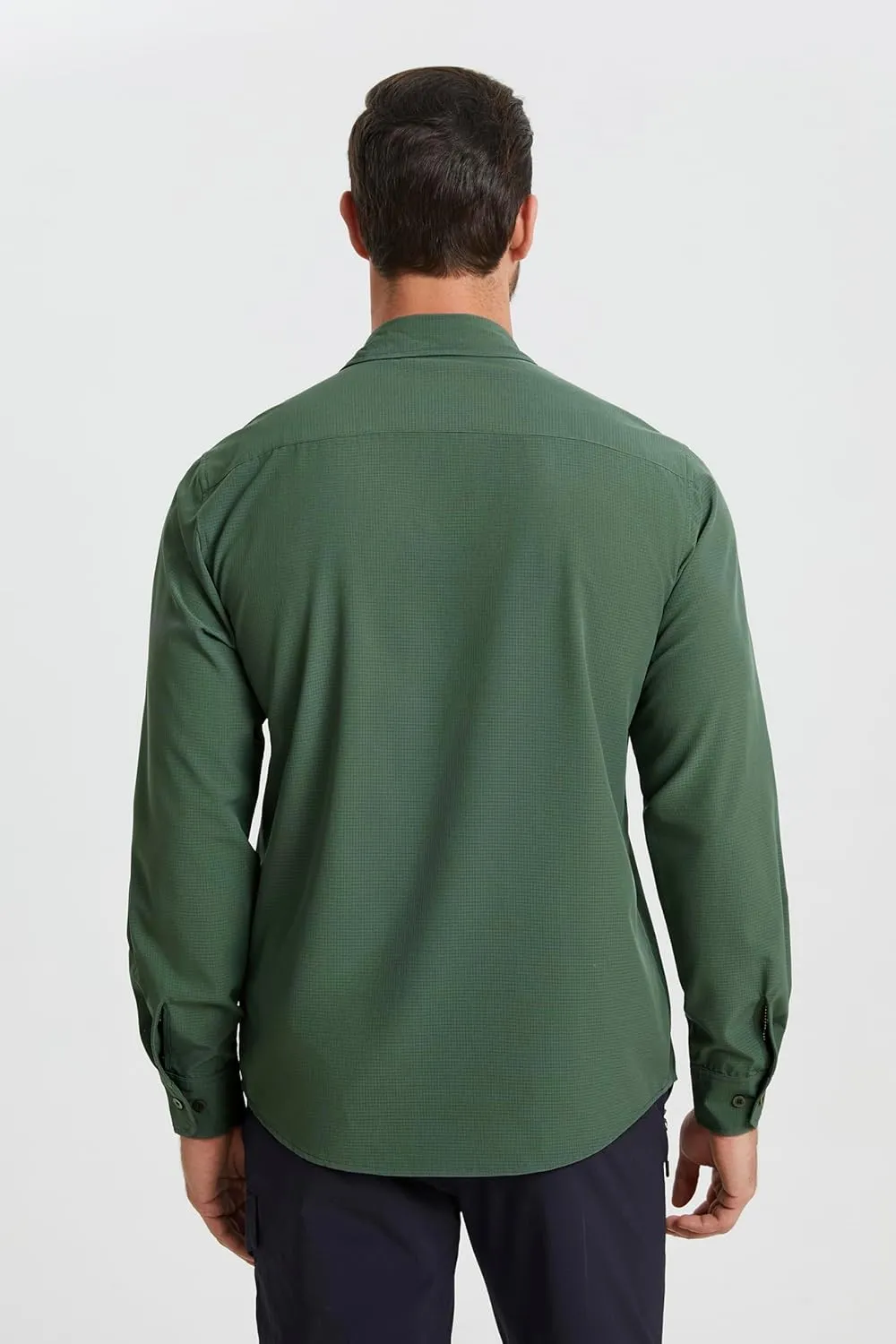 Mens Fishing Shirts Long Sleeve UPF 50  Sun Protection Quick Dry Cooling Hiking Travel Button Down Shirt Roll Up Sleeve