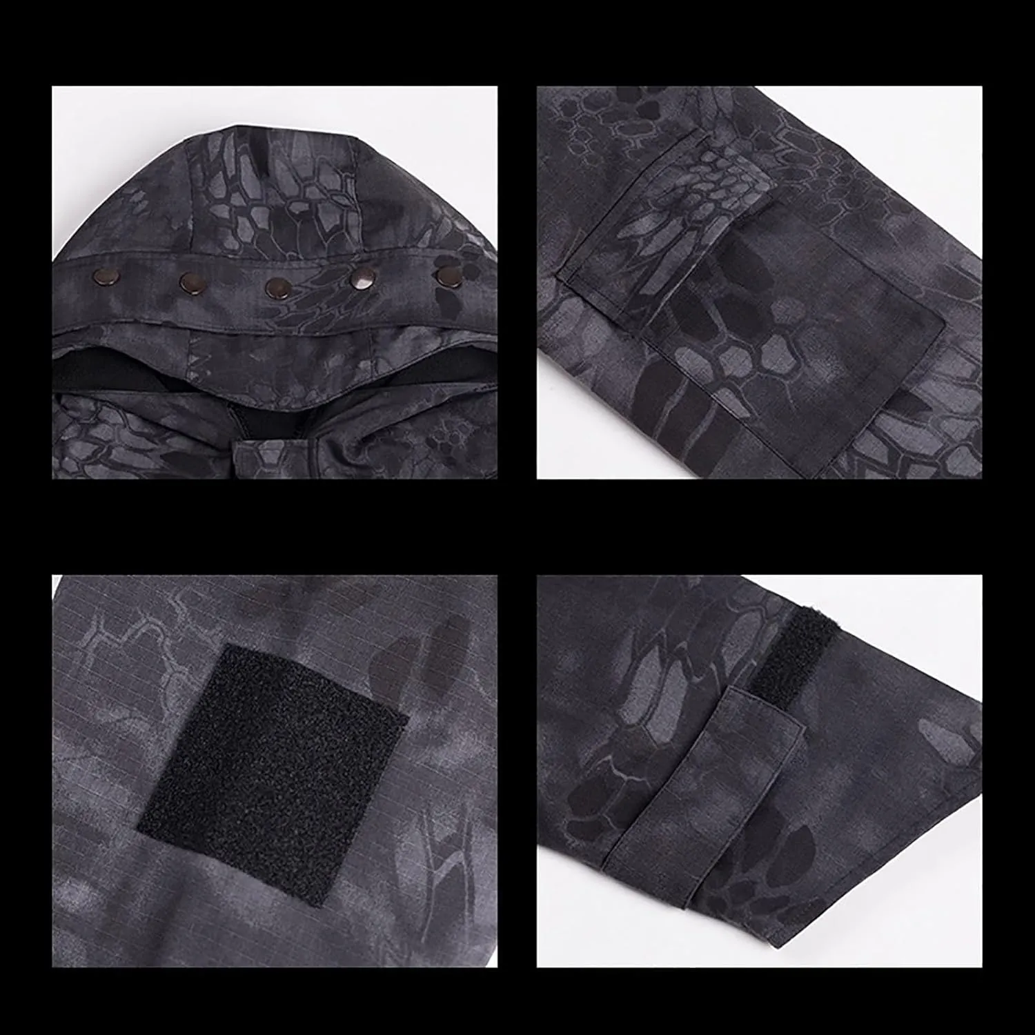 Mens Fleece Lined Camo Jacket Soft Shell Waterproof Windproof Hooded Coats Outdoor Hunting Hiking Tactical Jackets