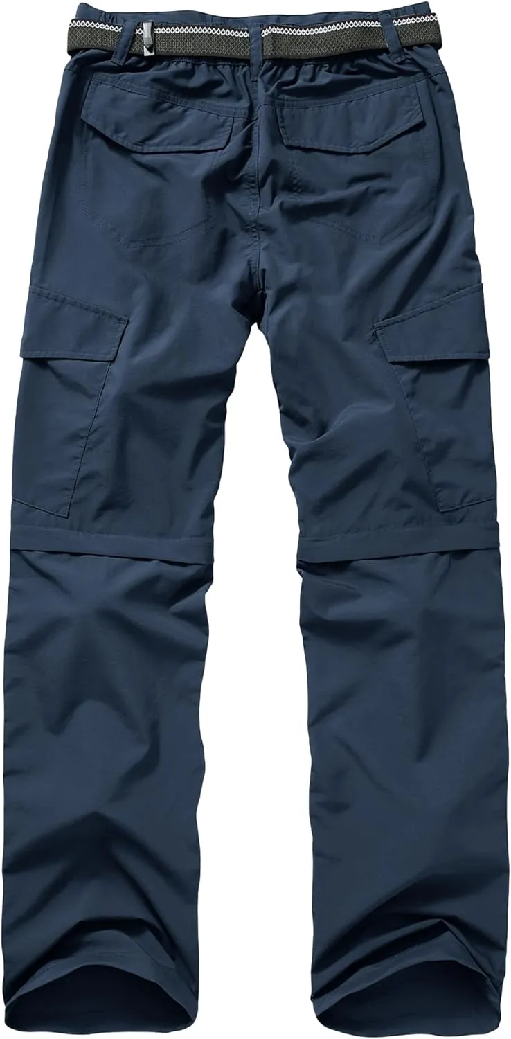 Mens Hiking Pants Convertible Outdoor Waterproof Quick Dry Zip Off Lightweight Travel Fishing Boy Scout Pants